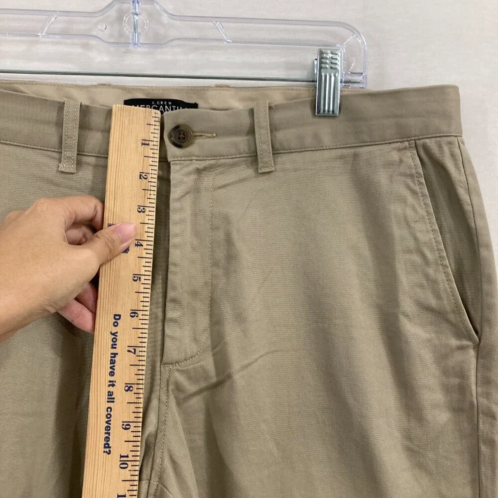 J. Crew Mens Flex Chino Pants size 34 x 32 Cream Tan Straight Leg‎ Preppy Office